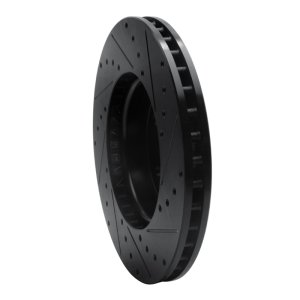 Cadillac CT4 Brake Rotor (1) - Front Left - R1 Concepts - Drilled & Slotted - Black - `13-`25